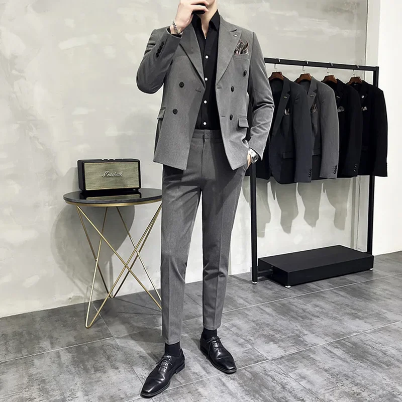 Traje casual de negócios britânico masculino, simples leve e mudo, H27