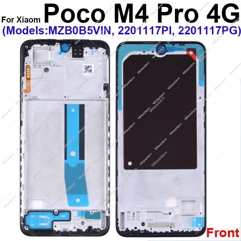 LCD Front Frame Housing For Xiaomi POCO X4 X5 M2 M3 M4 M5 M5s Pro X3GT X4GT 5G Front Bezel Plate Replacement Repair Parts