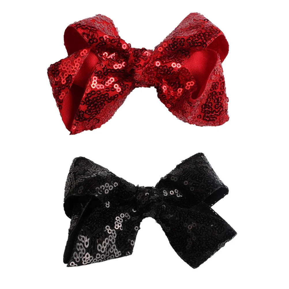 

6Pcs Sequins Hair Bow Clips Alligator Clip Metal Durable Sparkly Hair Barrettes for Toddlers Teens Bow Barrettes