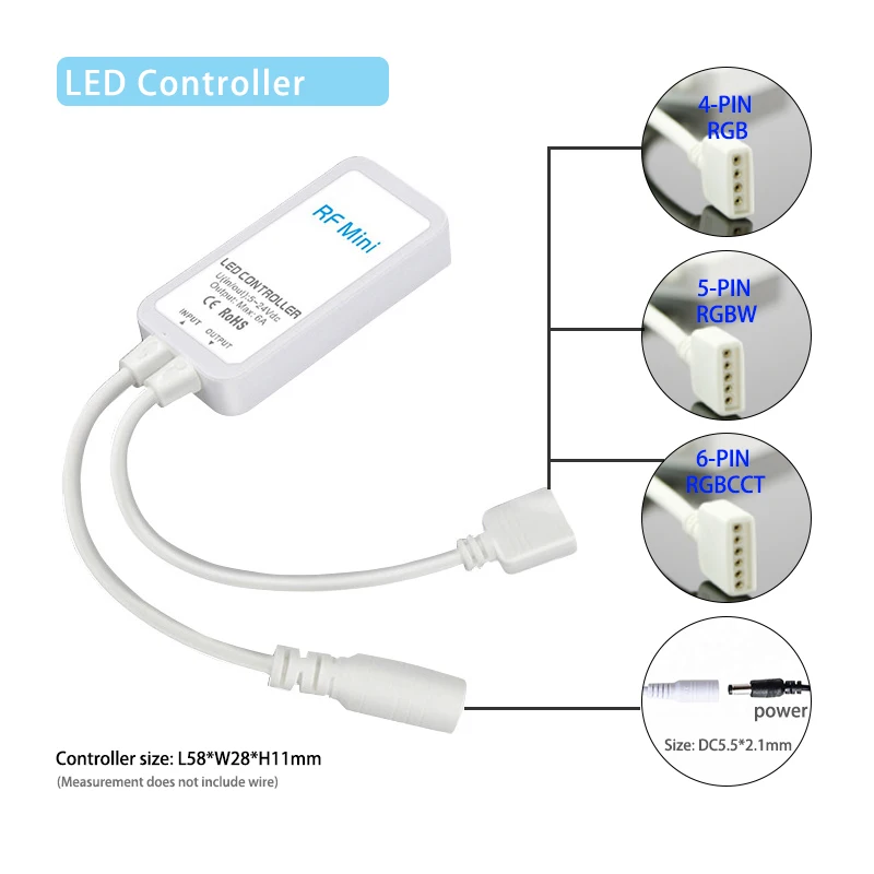 Мини-диммер, 5 ~ 24 В постоянного тока