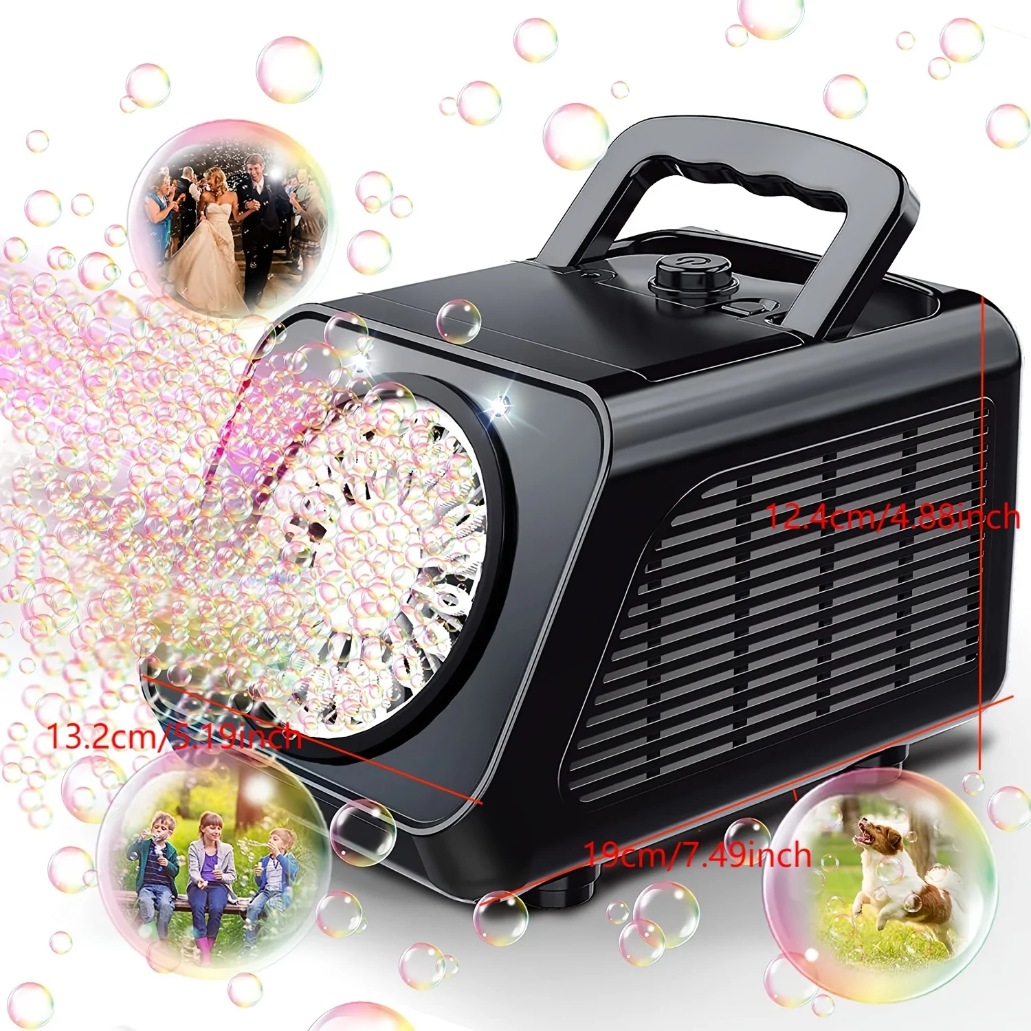 Bubble Machine, Automatic Bubble Blower Electronics Bubble Maker for Kids 15000+ Bubbles Per Minute with 2 Speeds, Outdoor Bubbl