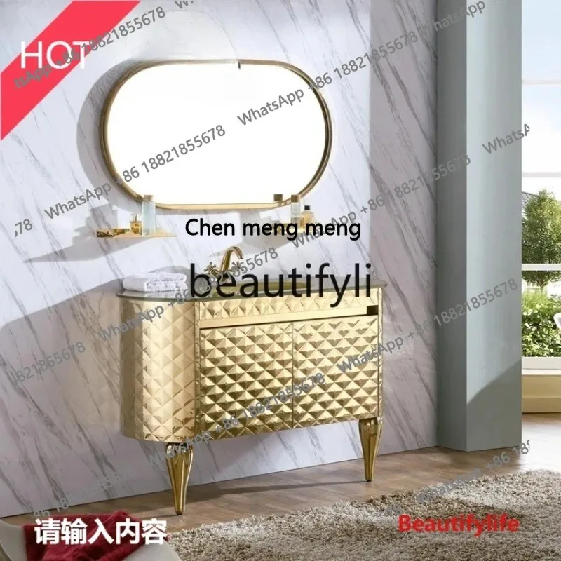 cn8617 ss European-style Bathroom Cabinet Set American-style Bathroom Floor-standing Washbasin Antique Cabinet