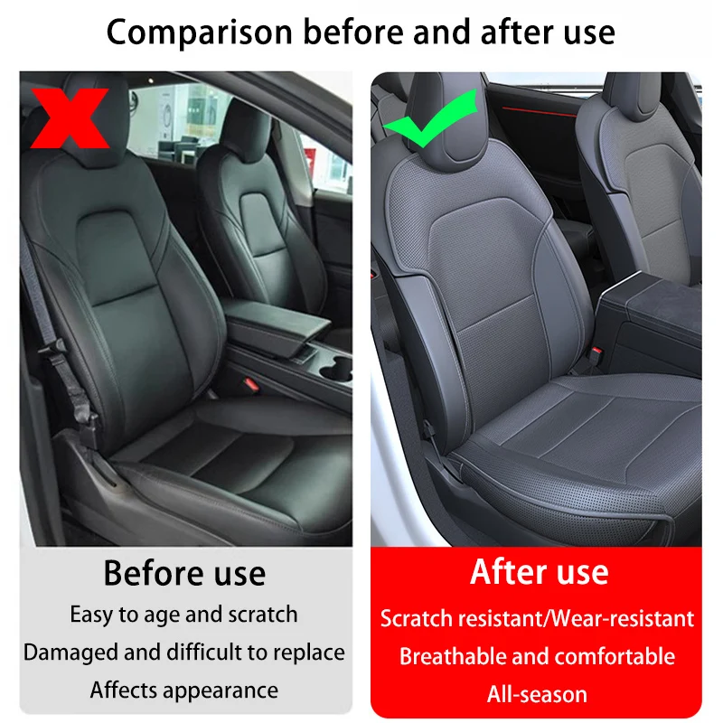 For Tesla Model Y Launch Juniper 2025 Ventilation Leather Seat Cover Cushion Breathability Comfortable Seat Interior Accessories
