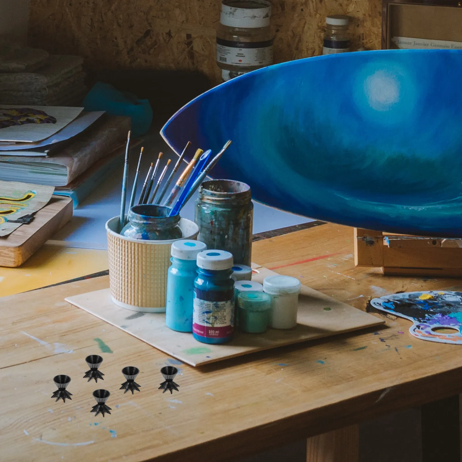 

Набор из 6 многоразовых стаканов-воронок для смешивания краски и масла, двухслойные пластиковые емкости для смешивания смолы, инструмент для творчества своими руками