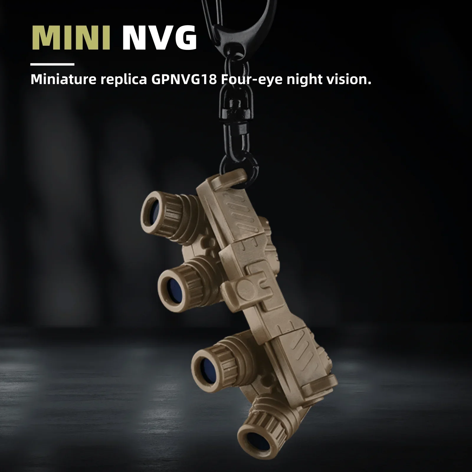 Mini GPNVG18 Style Four-eye Night Vision Keychain, Both Sides Slide NVG Model Cool Decoration Gift For Hunting Airsoft Outdoor