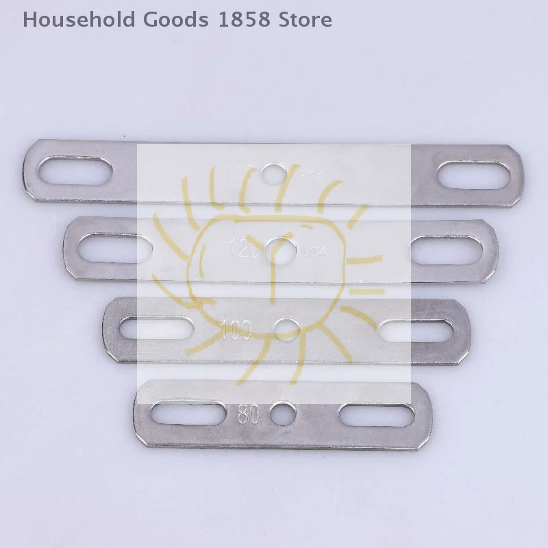 1Pc 304 Stainless Steel Thickened Double Hole Straight Flat Gasket - Bolt Fastening Blocking Plate Hardware Accessory