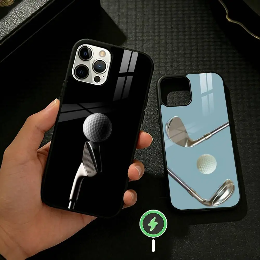 

Golf Course Ball Phone Case For iPhone 17 16 15 14 13 12 Pro Max Plus for Mirror Wireless Magnetic Cover