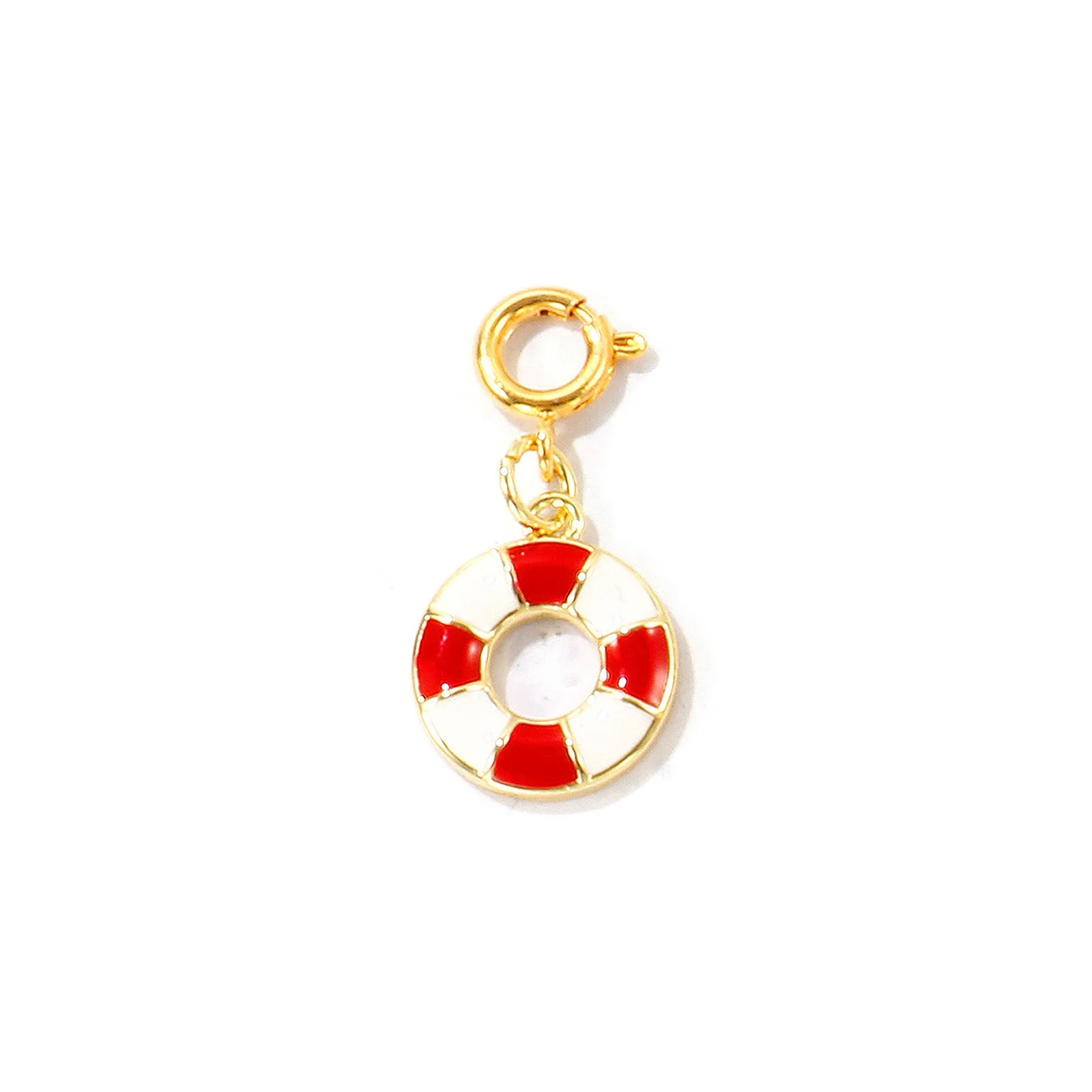 1 Stück Messing-Anhänger 18K Vergoldet mit Federringverschluss Bikini-Deko Fisch Seestern Sonne Anhänger DIY Halskette für Damen Schmuck – Detail 6