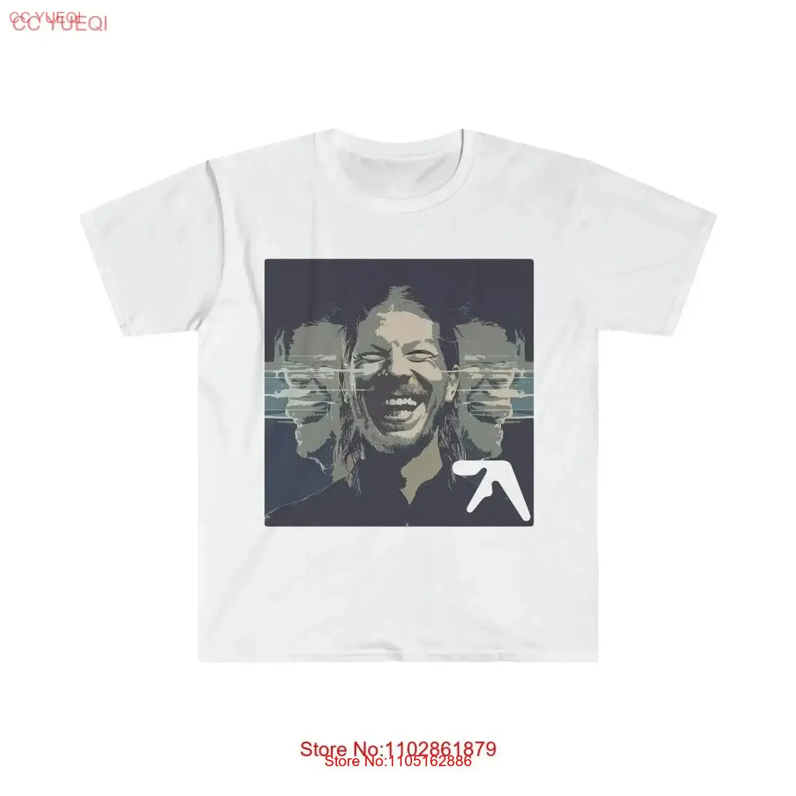 تي شيرت Aphex Twin 90s ريترو تكنو AFX Druqs عتيق مغسول بأناقة قليلاً ملابس مصممة قابلة للتنفس ورسومات مريحة #1