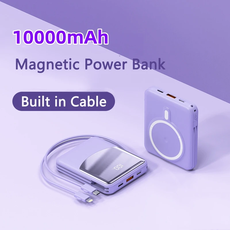 

10000mAh Magnetic Wireless Charger Power Bank for iPhone 14 Samsung Mini Powerbank 22.5W Fast Charging Poverbank Spare Battery