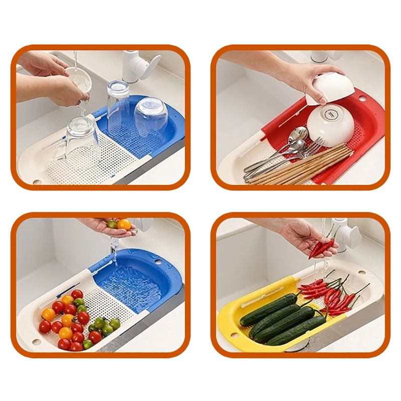 

Пищевая телескопическая дофаминная раковина для мытья овощей, сливная корзина, многофункциональная домашняя кухня, обезвоживание овощей