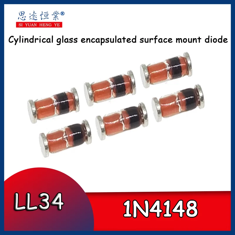 100pcs 1N4148 LL34 surface mount diode 1206 cylindrical glass package IN4148 4148 LL4148