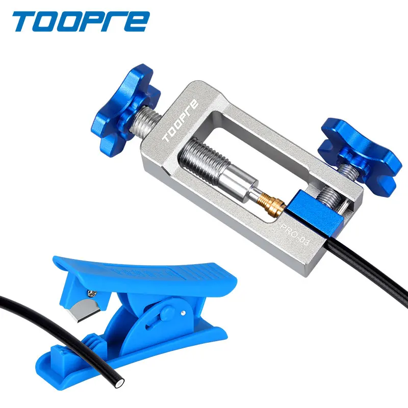 Toopre ferramenta de inserção de pino de óleo de bicicleta, cortador de mangueira, braçadeira de cabo, conector de azeitona, ferramenta de pino de óleo de freio a disco hidráulico