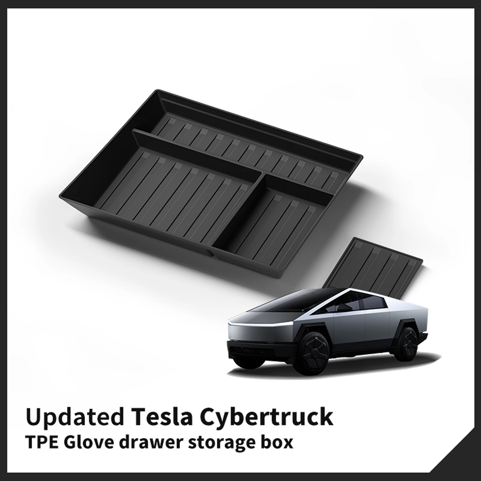 For Tesla Cybertruck Central Console Glove Box Storage Box 2024 Car Storage Tray Tidying Organizer Case Car Pickup Accessories