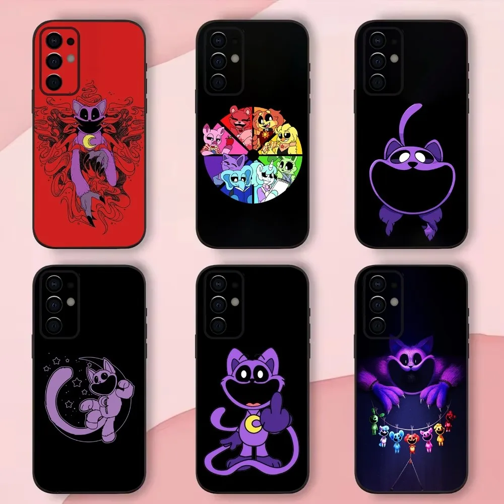 Cartoon Phone Case For Samsung S24,S21,S22,S23,S30,Ultra,S20,Plus,Fe,Lite,Note,10,9,5G P-Poppies P-Playtimes Black Soft Shell