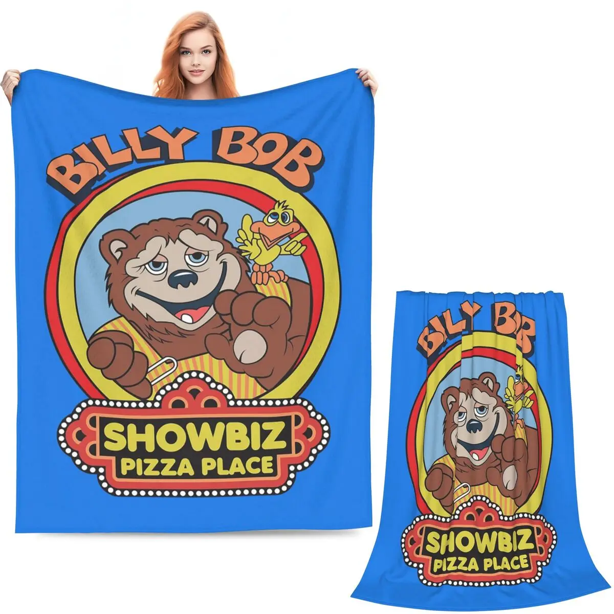 Showbiz Pizza Billy Bob Blankets Soft Warm Flannel Throw Blanket Bedding for Bed Living room Picnic Travel Home Sofa