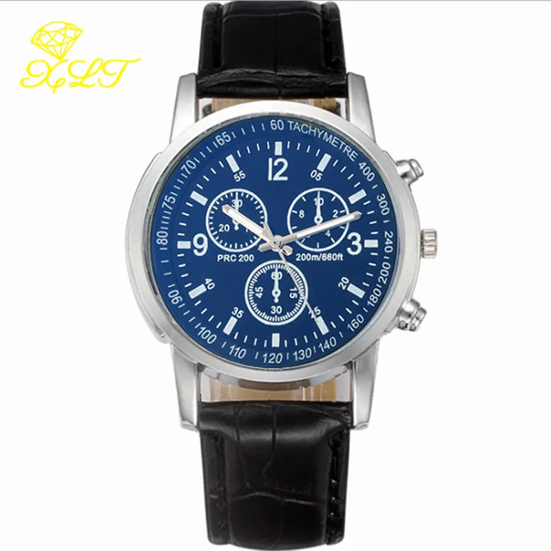 Pagani Design PU Belt Blue Light Men\'s Watch Three Eye Watch For Women Pointer Glass Calendar Business Watch Orologio Uomo