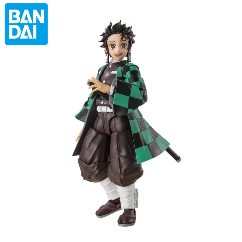 Genuine Bandai Demon Slayer Kimetsu No Yaiba S.H.Figuart Kamado Tanjiro SHF Movable Figure 14Cm PVC Toy Gift Model Collection