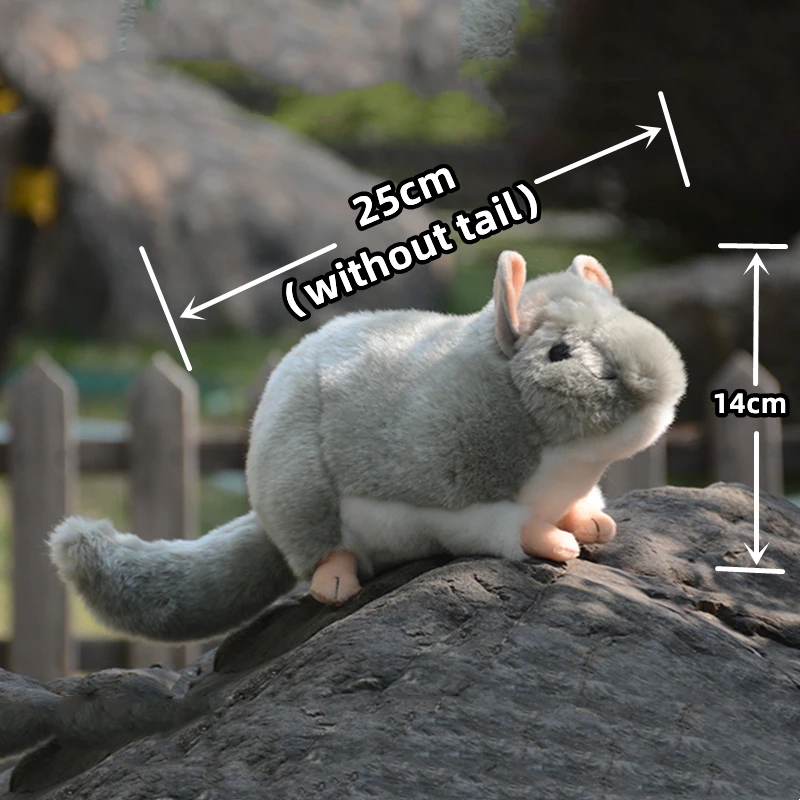 Realistic Hamster High Fidelity Cute Plushie Chinchilla Plush Toys Lifelike Animals Simulation Stuffed Doll Kawai Toy Gifts Kids