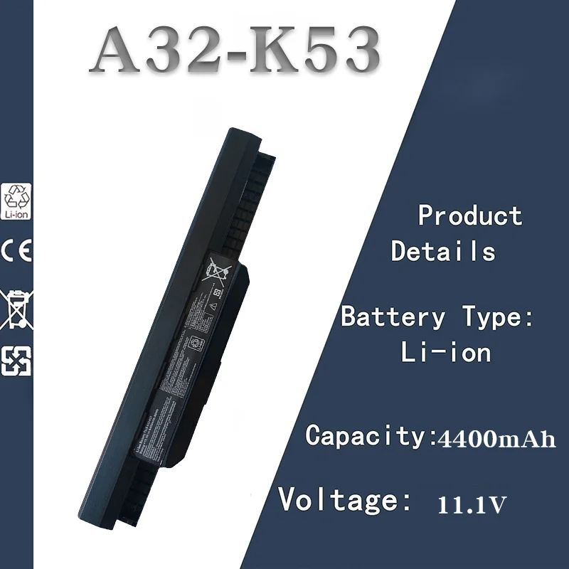 

11.1V 4400mAh High Capacity Laptop Battery Replacement for ASUS A32-K53 A43S A53S X44H X54H K43S X53E X43B