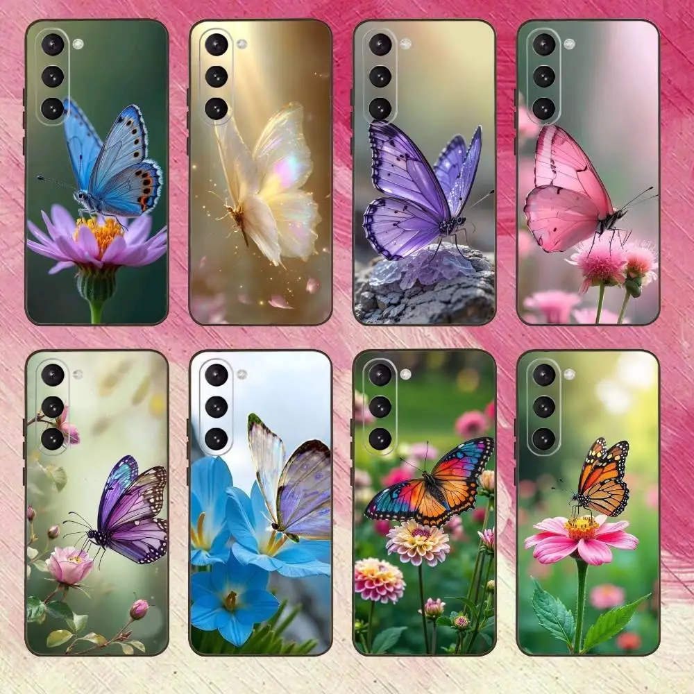 

Beautiful butterfly Phone Case For Samsung Galaxy A73,A72,A71,A70,A53,A52,A51,Others Soft Black Cover