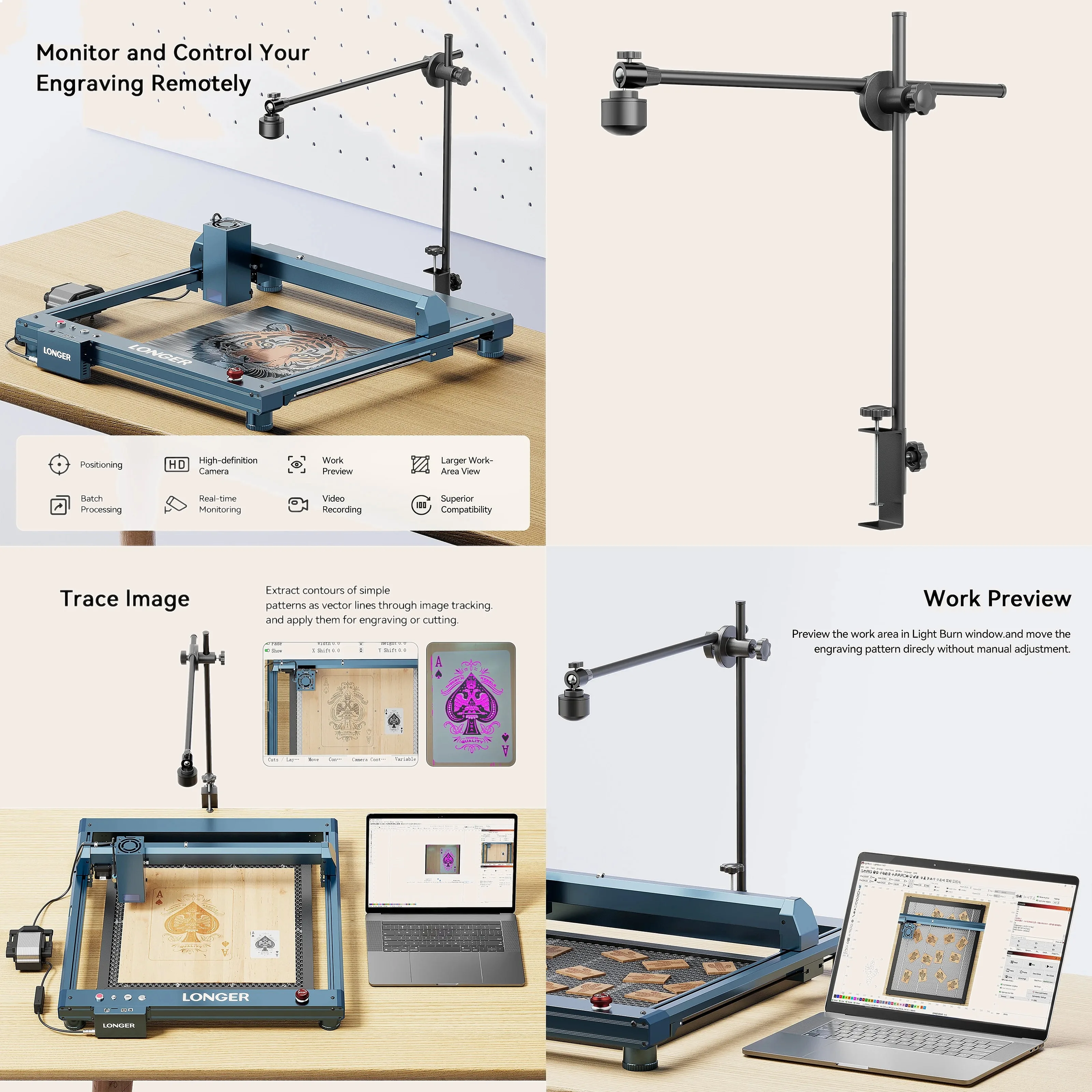 Longer Laser Engraver Camera Module Compatible with RAY5 B1 Series Most Engravers