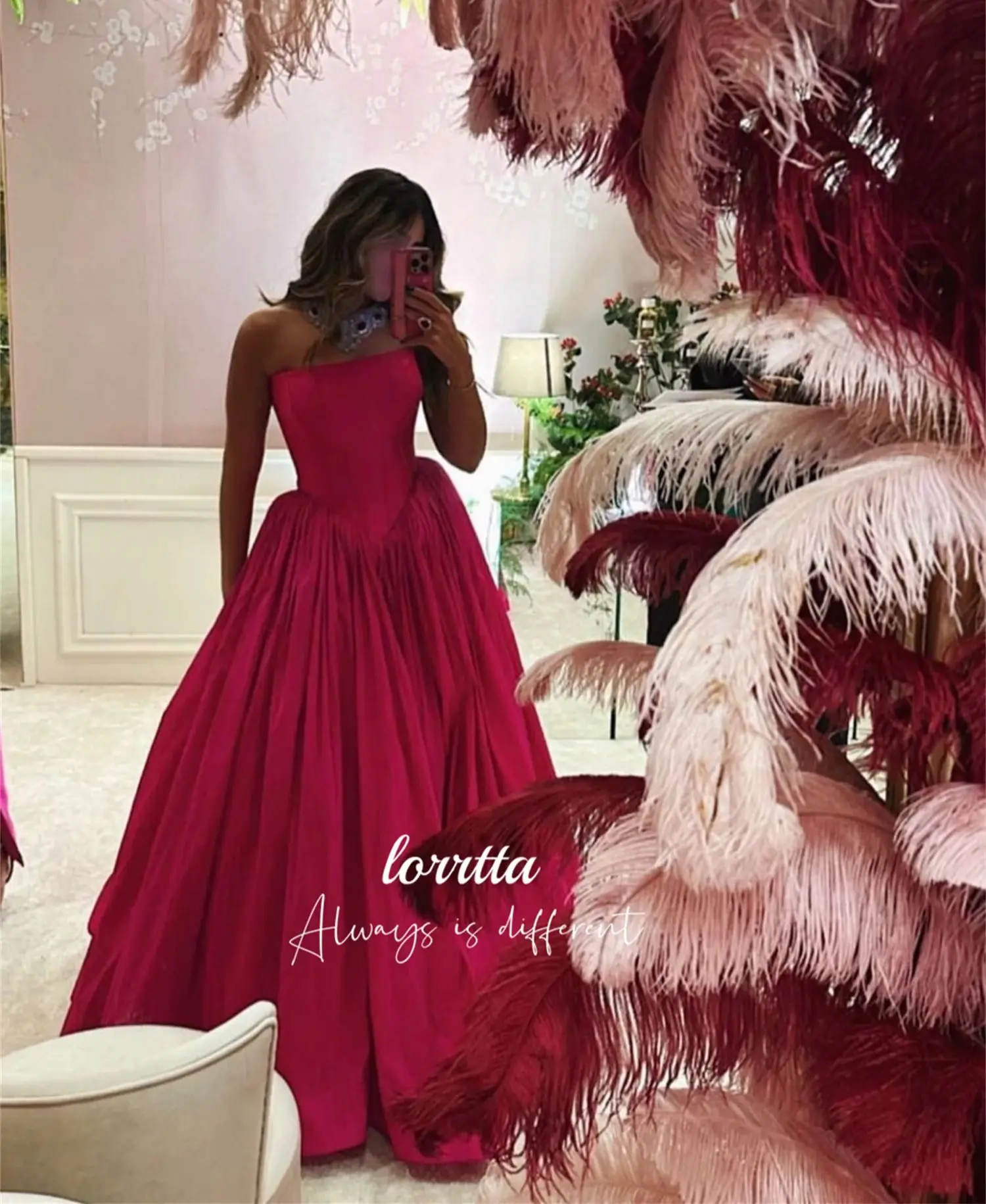 Ball Gown Birthday Party Rose Red Grace Satin Line A Gala Dresses Customized Saudi Evening Long Wedding Dress Cocktail Luxury