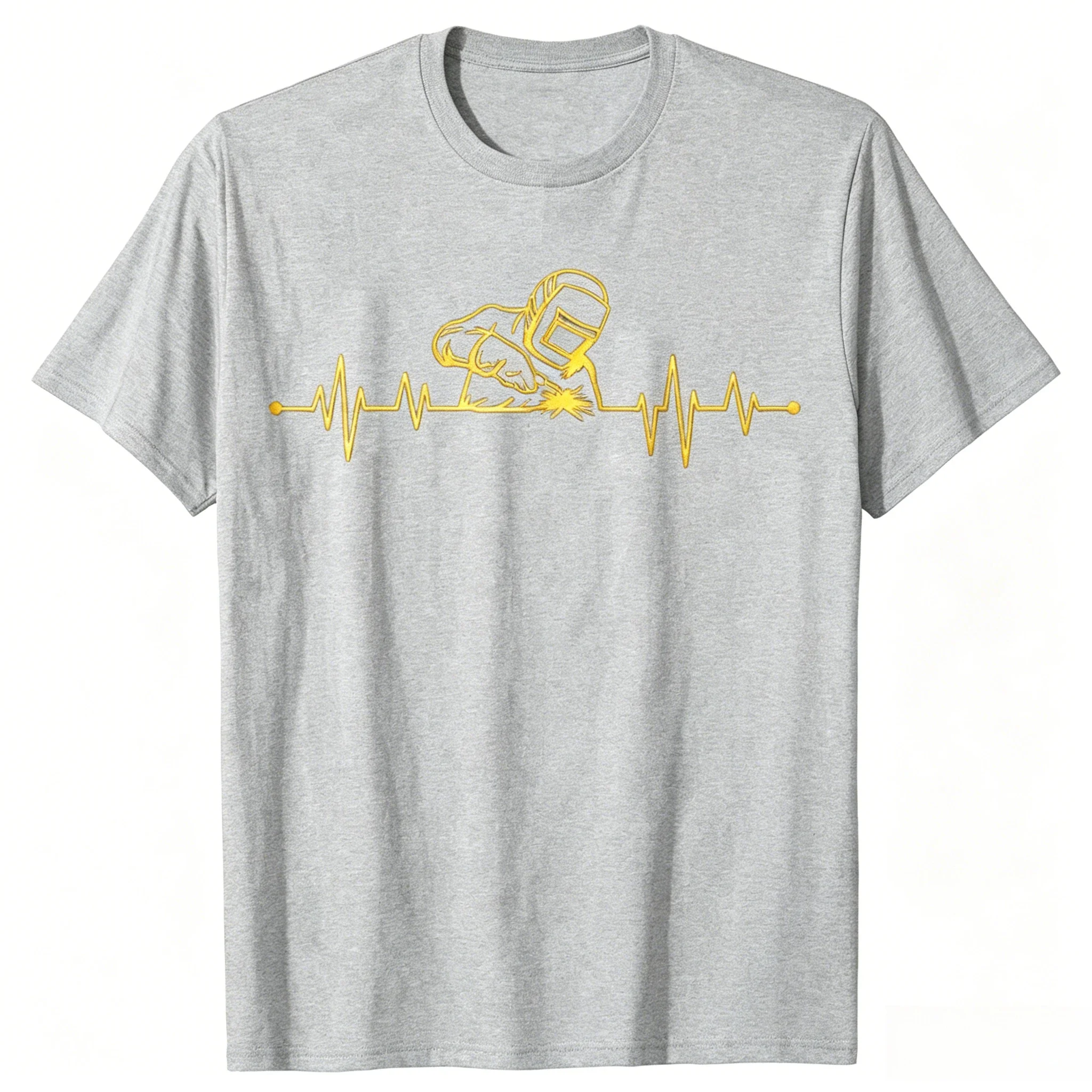 Customization Funny Welding Heartbeat Welder Metal Graphic T-shirts Men Women's Fashion Casual Tshirt Cotton Loose Oversized T