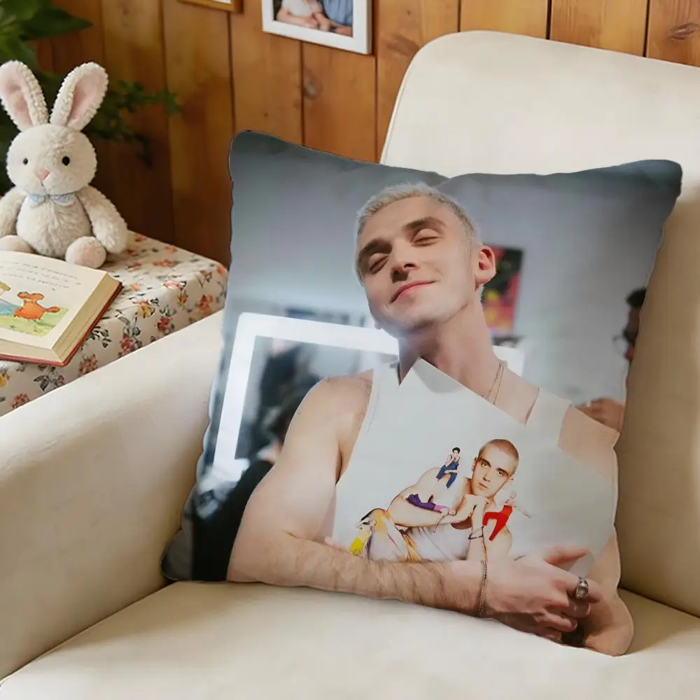 Hot Chill Singer L-Lauv Pillow Case Soft Washable Short Plush Modern Decorative Cushion for Sofa Bed Office Car Living Room