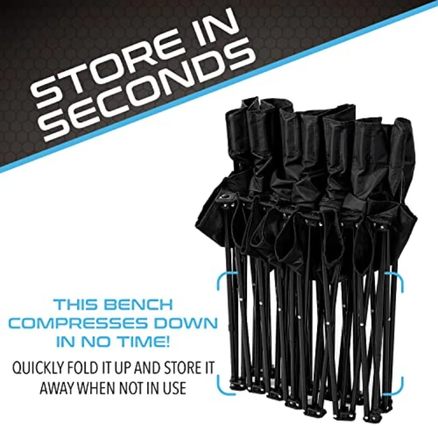 مقعد رياضي قابل للطي للألعاب والمناسبات الخارجية، تصميم سهل التجميع منبثق باللون الأسود S