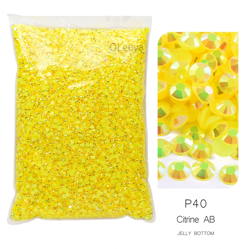 2mm-6mm Crystal AB Jelly Resin Rhinestones