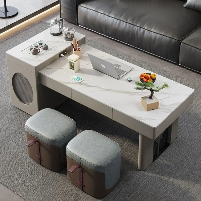 Unique Beige Coffee Tables Multifunction Classy Adjustable Vintage Coffee Tables Japanese Smart Stolik Kawowy Furniture Home