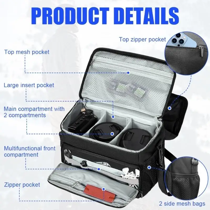 

Sturdy Polyester Camera Bag With PE Shockproof Foam Padding And Soft Lining D2RD
