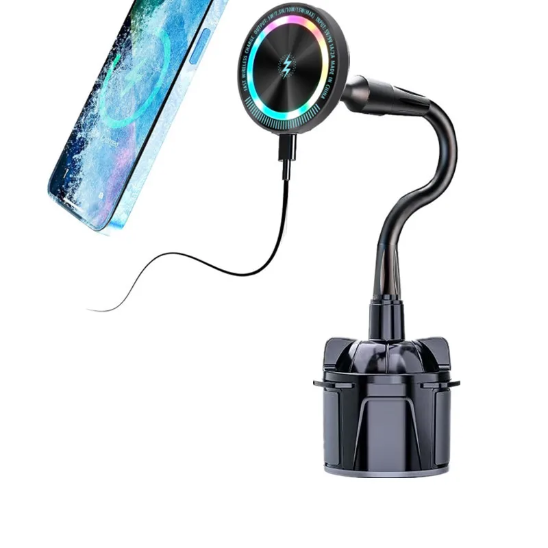 15W Magnetic Maxsafe Car Charging Cradle Heavy Duty Magnetic Cup Holder For Magsafe iPhone Samsung S