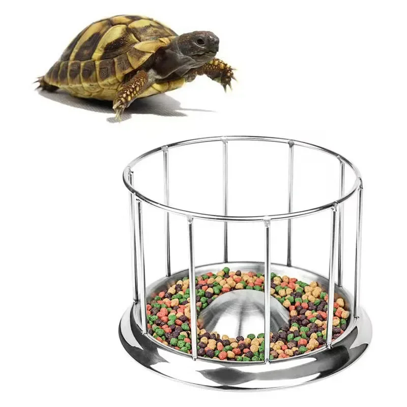 Large Size Stainless Steel Aquarium Pet Reptile Feeder Bowl Basin Food Water Pot Reptile Turtle Tortoise Supplies