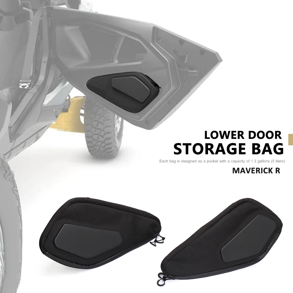 

UTV For CAN-AM MAVERICK R Black Side Storage Bag Driver Passenger Lower Door Tool Bags Cushion For Can Am Maverick R