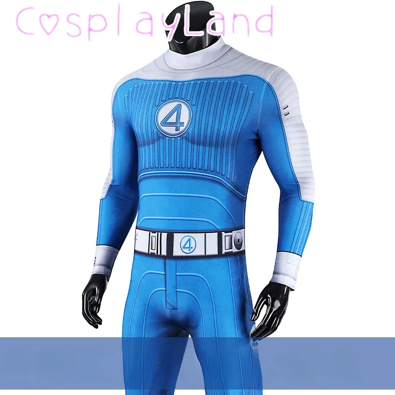 رائعة 4 شيء تأثيري حلي شيء بذلة كرنفال هالوين شيء ازياء خارقة الأزرق Zentai ارتداءها حجم كبير #3