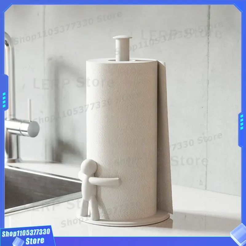 Creative European Style Desktop Vertical Paper Rack Kitchen Tissue Holder No Punching Roll Storage Partner for Home