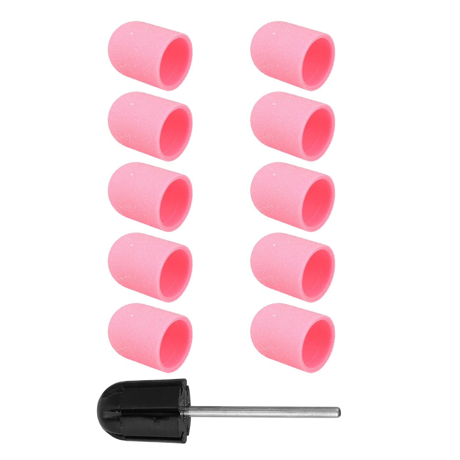 

10Pcs Nail Art Polishing Sanding Caps Wear-Resistant Manicure Grinding Head Tool Set Heat Resistant for Nail Drill