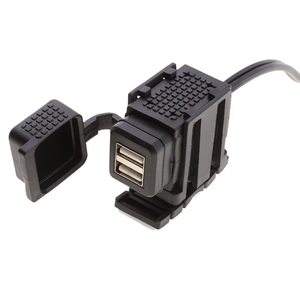 SAE to USB Adapter Dual USB Power Outlet Waterproof Charger Cable for Motorcycle GPS Navigation