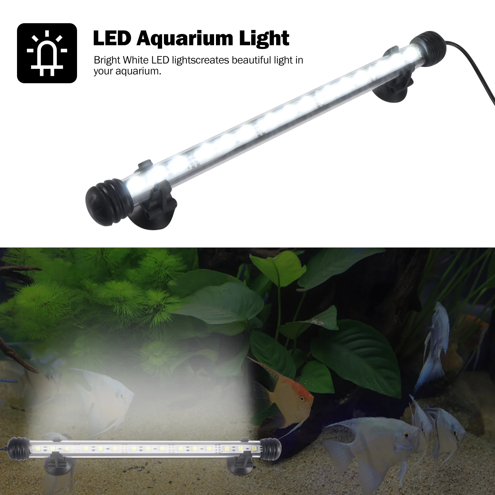 

28Cm Led Fish Tank Light Aquarium Waterproof 5050 Smd 12Led Bar Submersible Ip68 Long Lifespan Energy Saving Europe