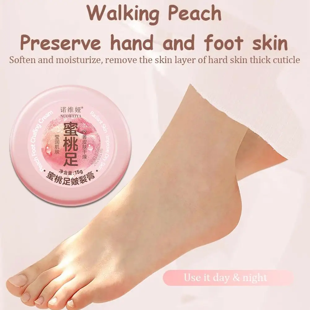 Crème anti-séchage pour les pieds, crème hydratante durable pour les mains et les pieds, traitement nourrissant pour la peau, à la pêche au miel