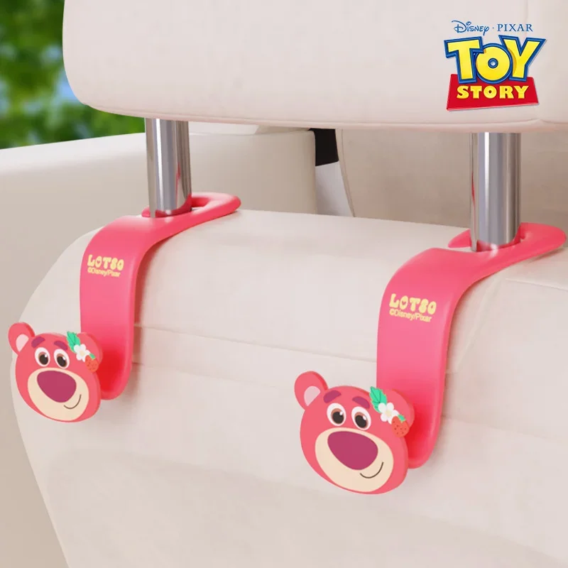 Disney strawberry bear cute sweet car seat storage hook Mickey Mouse cartoon portable car seat back storage rack