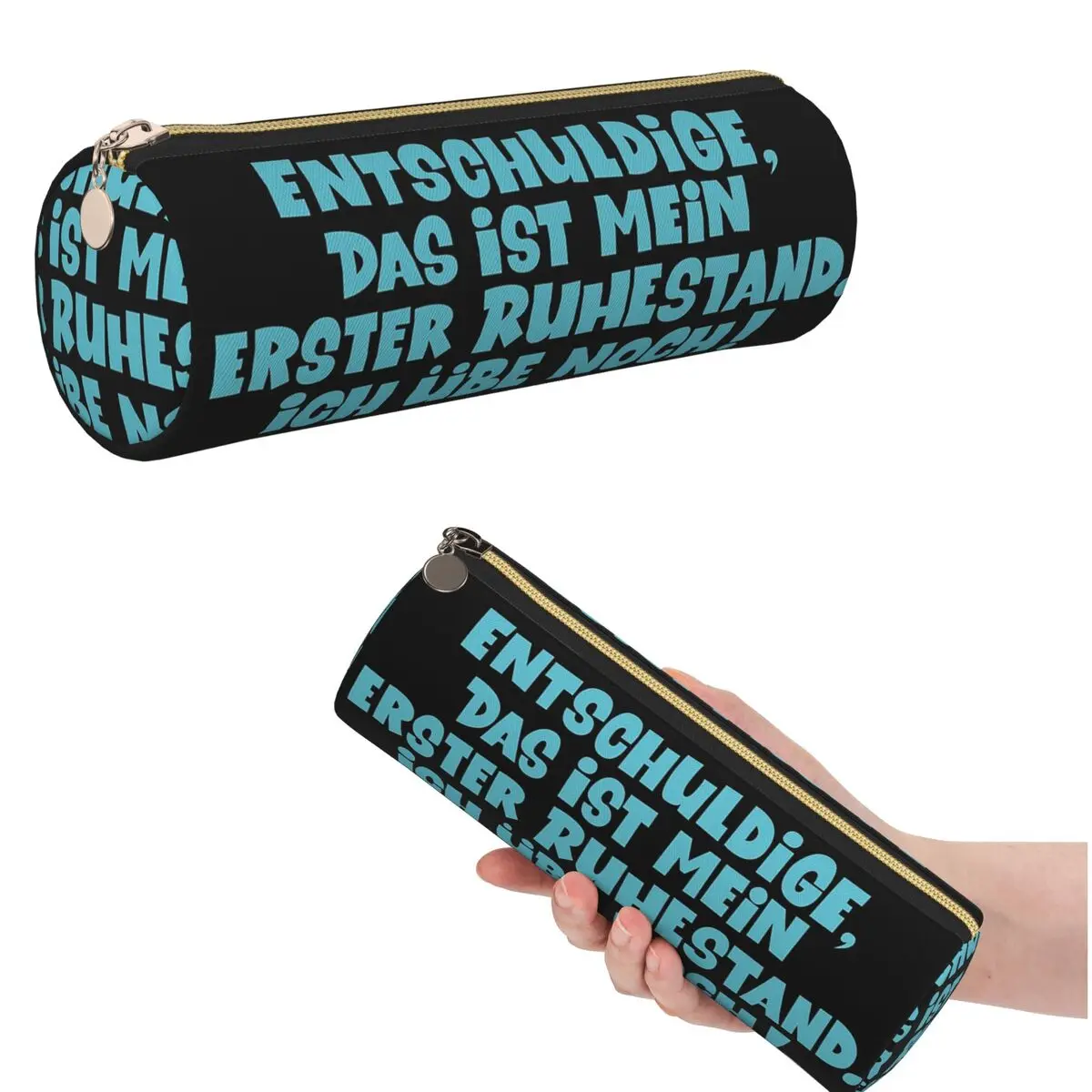 Loriot Pappa Ante Portas „This Is My First Retirement“-Federmäppchen für Studenten, Geschenke, zylindrische Stiftbox, Bleistiftbeutel, Bleistiftetui