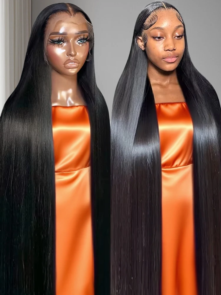 40 46 بوصة 7x5 غلويليس مستقيم الباروكات البرازيلي شعر الإنسان ارتداء والذهاب 13x4 13x6 HD الدانتيل الجبهة الباروكات للنساء 250 الكثافة