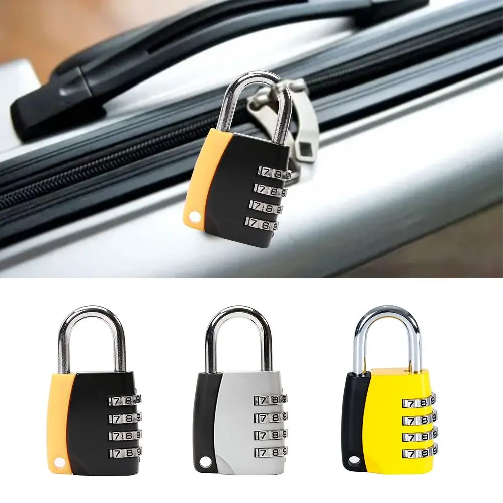 Security Combination Lock 4 Dial Digit Backpack Zipper Lock Dormitory Cabinet  Lock Luggage Padlock Password Lock