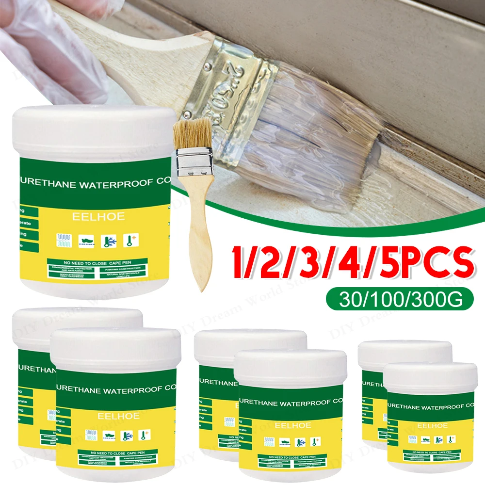 5-1PCS Waterproof Coating Sealant Agent Transparent Invisible Paste Glue With Brush Restore Adhesive Repair Glue for Home Roof