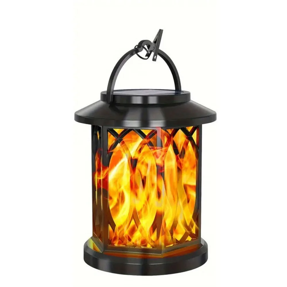 

High-quality LED Flickering Flame Solar Light Hanging Waterproof Garden Lantern Auto On/Off High Power Flame Lamp Outdoor