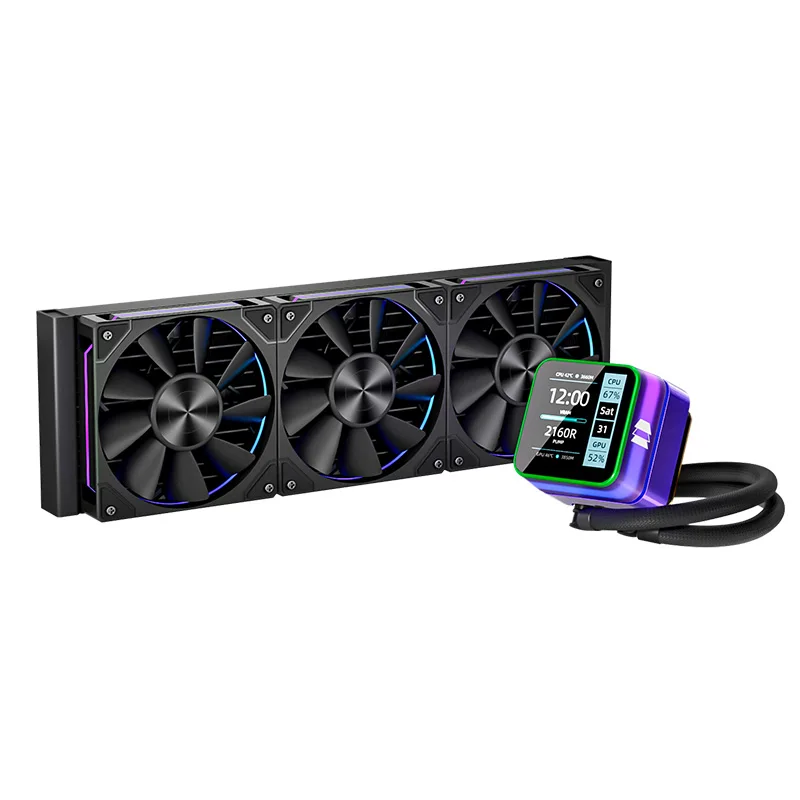 USIREN Neptune Vision 360 ARGB All-in-One Water Cooling Radiator,2.8 Inches LCD Digital Display/Support LGA1851/1700/115X/AM5