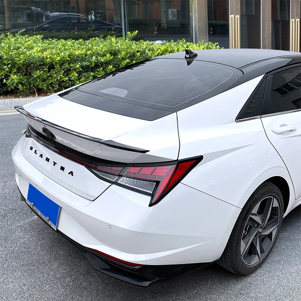 For Hyundai Elantra CN7 2021 2022 Car Rear Trunk Lid Lip Body Kit Spoiler Wings Sport Styling Carbon Tuning Exterior Accessories